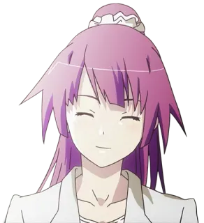 😊 58e4ab80 anime, dziewczyna, różowe włosy, uśmiechnięta, kreskówka, postać, manga telegram sticker