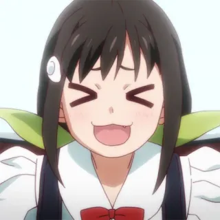 ❤️ 5fe6f218 Anime, Kreskówka, Słodkie, Dziewczyna, Uśmiech, Szczęśliwy telegram sticker