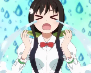 😭 6d8f7a93 płacz, anime, dziewczyna, smutny, kreskówka, emocjonalny telegram sticker