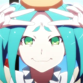 😏 7cc7e397 Anime, Dziewczyna, Postać, Kanapka, Śmieszne, Wyrażenie telegram sticker