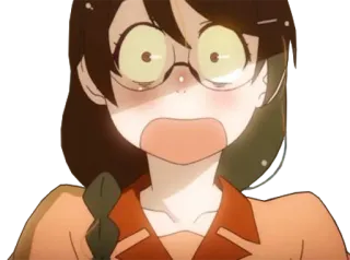 😱 8deb03f1 anime, zszokowany, postać, okulary, kobieta, kreskówka telegram sticker