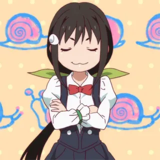☺️ 9915d267 anime, dziewczyna, słodkie, samozadowolona telegram sticker