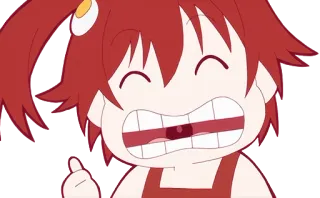 👍 fab227c3 Anime, Kreskówka, Dziewczyna, Postać, Palec, Obraźliwe telegram sticker