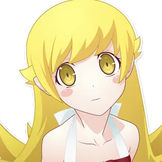 👀 5592fba1 Shinobu Oshino Monogatari 动漫, 角色, 可爱, 女孩, 卡哇伊, 金发 whatsapp sticker