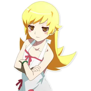 😎 58294b25 Shinobu Oshino Monogatari 动漫, 漫画, 忍野忍, 物语系列, 角色, 金发, 可爱, 严肃 whatsapp sticker