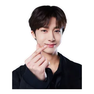 ❤️ 1f0ef01d kpop, asia, idola, penyanyi, imut, hati, finger heart, senyum telegram sticker