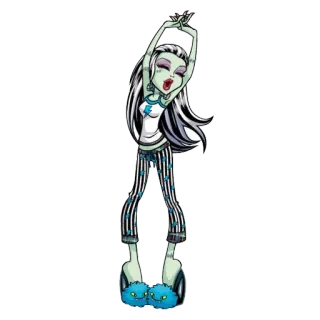 🙆 0f8fab6f Frankie Stein Monster High cartoon, monster, meisje, personage, Frankie, Stein, pyjama telegram sticker