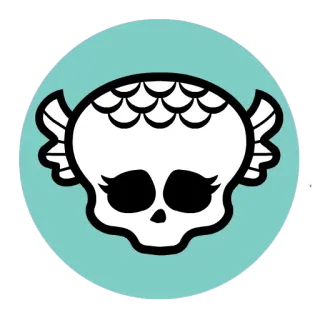 💀 b06a5804 Monster High schedel, cartoon, monster, high, logo telegram sticker