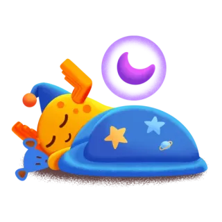 😴 0f7e0dc7 sueño, luna, noche, hora de dormir, durmiendo, sueño, dibujos animados whatsapp sticker