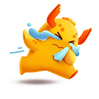 😭 64523a89 monstruo, llorando, triste, dibujos animados, lindo, amarillo whatsapp sticker