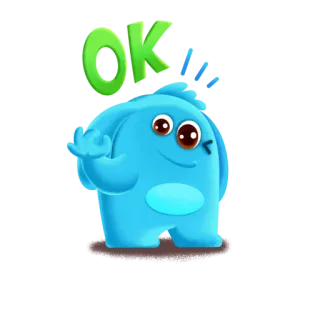 👌 93f0367d OK ok, aprobado, lindo, monstruo azul, positivo whatsapp sticker