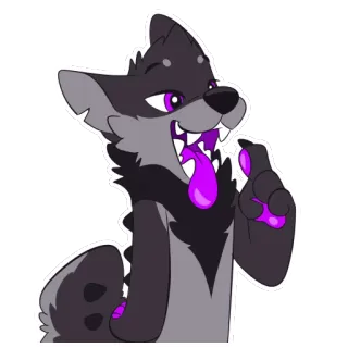 🍽 58798bfa เฟอร์รี่, แอนโธร, หมาป่า, ตัวละคร, ลิ้น, สติกเกอร์ telegram sticker