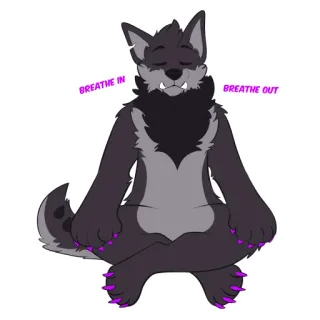 🧘 83d4429b BREATHE IN
BREATHE OUT หมาป่า, การทำสมาธิ, โยคะ, เฟอร์รี่, แอนโทร, สงบ, ผ่อนคลาย telegram sticker