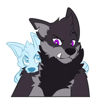 🦷 c5d23f25 หมาป่า, เฟอร์รี่, การ์ตูน, สัตว์, ตัวละคร telegram sticker