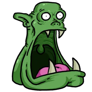 😧 b6a34881 Goblin, Monster, Makhluk, Kartun, Fantasi telegram sticker