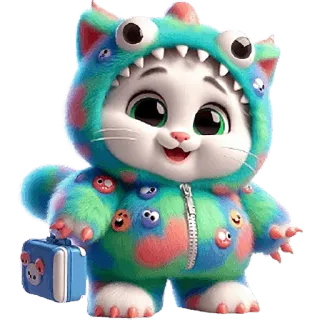 💼 6bc6cb34 猫, 漫画, 動物, かわいい, モンスター, スーツ, 面白い, 遊び心 telegram sticker