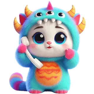 📞 b3ace65d 漫画, モンスター, 可愛い, 動物, 電話 telegram sticker