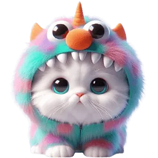 🥹 e7fa3d4b 猫, 子猫, 可愛い, モンスター, 毛むくじゃら, 動物, ペット telegram sticker