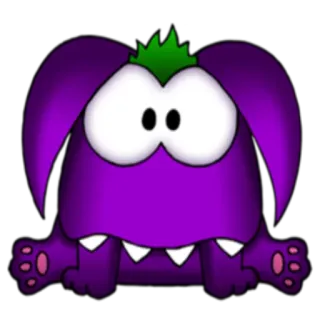 😞 71e32f79 괴물, 보라색, 만화, 귀여운, 생물, 털복숭이, 캐릭터, 판타지 telegram sticker