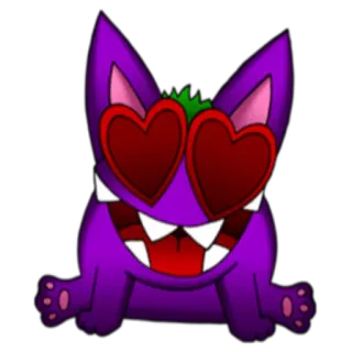 😍 a0c1e45e 괴물, 사랑, 보라색, 만화, 귀여운, 하트눈, 동물 telegram sticker