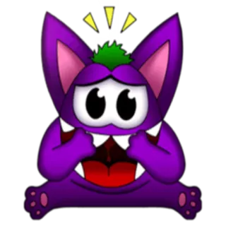 🙊 b83b7774 괴물, 보라색, 귀여운, 생물, 만화, 일러스트, 웃긴 telegram sticker