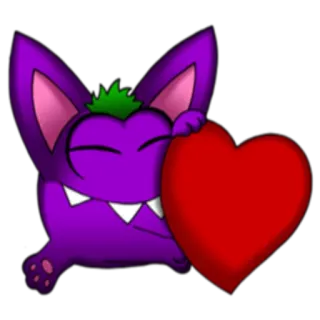 ❤ b86cb222 괴물, 하트, 귀여운, 보라색, 만화, 사랑 telegram sticker