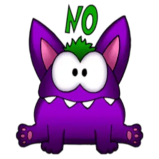 😔 cbabd643 NO 괴물, 만화, 보라색, 귀여운, 동물, 아니오 telegram sticker
