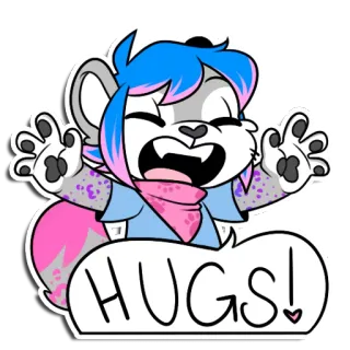 ❤ 0f98cc15 HUGS! Обнимашки, Мультфильм, Милый, Нежный, Пушистый, Животное whatsapp sticker