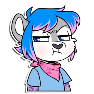😑 6cdf0627 Фурри, Антропоморфный, Мультфильм, Стикер, Персонаж, Милый whatsapp sticker