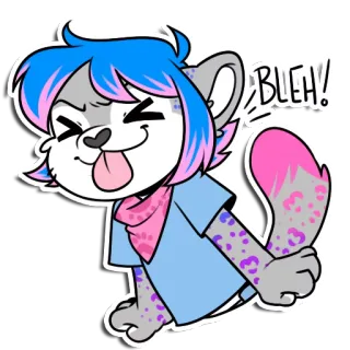 😝 b6796d09 BLEH! Мультфильм, Животное, Бе, Язык, Милый, Наклейка whatsapp sticker