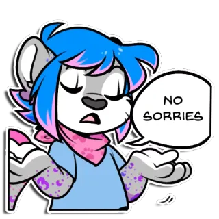 ❌ cd295e43 NO SORRIES Мультфильм, Выражение, Отношение, Персонаж, Животное, Текст, Без извинений, Неискренний whatsapp sticker