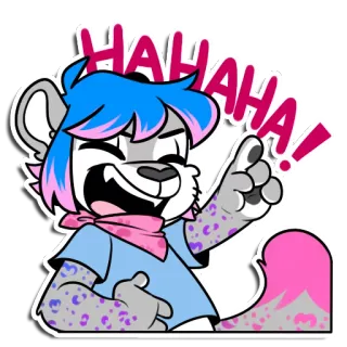 🤣 d6170388 HAHAHA! пушистый, смеющийся, мультик, радостный, анимированный, леопард, счастливый whatsapp sticker
