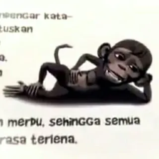 🐒 0a0b2742 merbu, sehingga semua Affe, liegend, Buch, Seite telegram sticker