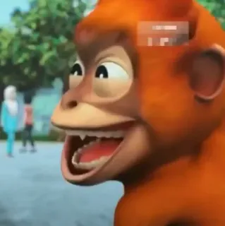 🐒 11cbd8d8 Affe, Cartoon, Tier, Menschenaffe telegram sticker