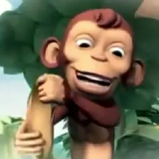 🐒 3e70bcc9 Affe, Cartoon, Tier, Primaten, lustig telegram sticker