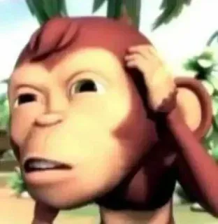 🐒 877645d5 Affe, Tier, Cartoon, Denken telegram sticker