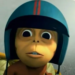 🐒 acf52825 Affe, Helm, Tier, Cartoon, Figur telegram sticker