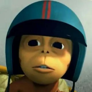 🐒 c2723140 Affe, Helm, animiert, Figur telegram sticker