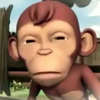 🐒 de8aa103 Affe, Cartoon, Tier, Menschenaffe, Meme telegram sticker