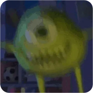 😴 01b24d81 Mike Wazowski Monsters, Inc. monster, lucu, kartun, animasi, disney, pixar whatsapp sticker