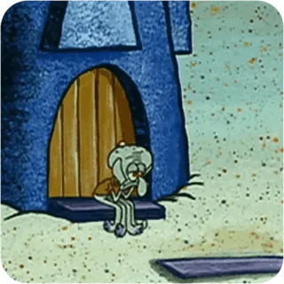 😴 0c6e8fe7 Squidward Spongebob Squarepants squidward, spongebob, sedih, kartun, animasi, makhluk laut whatsapp sticker