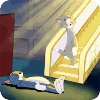 😴 1c460181 Tom Cat Tom and Jerry Kartun, Animasi, Tangga, Jatuh, Kucing, Lucu, Slapstick, Meme whatsapp sticker