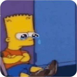 😴 6a1b9888 Bart Simpson The Simpsons Bart Simpson, menangis, sedih, animasi, kartun, The Simpsons whatsapp sticker