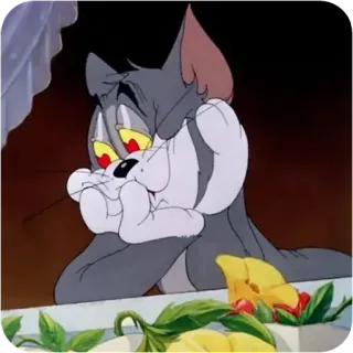 😴 97cb134a Tom Cat Tom and Jerry Tom Cat, kartun, kucing, sedih, khawatir whatsapp sticker