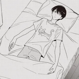 ⛲️ 217c805c อนิเมะ, มังงะ, เด็กผู้ชาย, แมว, เตียง, นอนหลับ telegram sticker