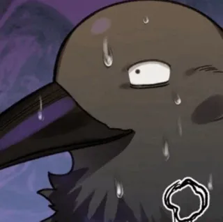 ⛲️ c8c0391a อีกา, เหงื่อออก, อนิเมะ, การ์ตูน, ประหม่า telegram sticker