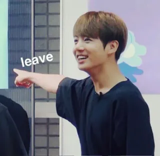 🖕 7fe8dc25 leave kpop, meme, lustig, zeigen, verlassen telegram sticker