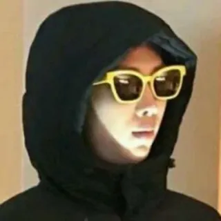 😐 cad0c58c Person, Kapuzenpullover, Sonnenbrille, Porträt telegram sticker