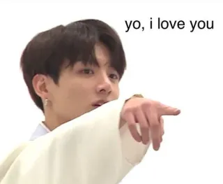 💕 d844b1ba Jungkook yo, i love you kpop, jungkook, liebe, meme telegram sticker