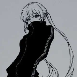 ❄️ 09997e44 fille anime, style manga, cheveux longs, portrait, illustration, femme, anime telegram sticker